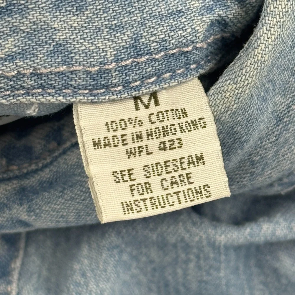 Vintage Levis‎ Shirt Mens Large Blue Denim Button Up Cotton Long Sleeve Western